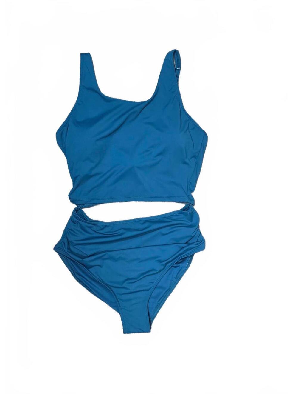 Tempt Me Women’s Blue Green Tankini Two Piece Swimwear Summer L
